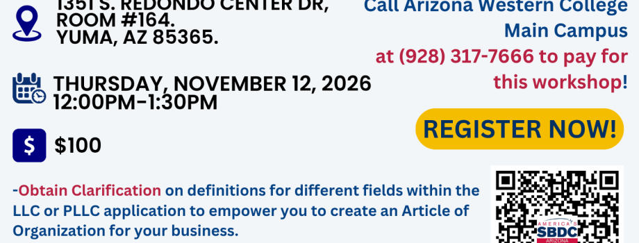 NEW WORKSHOP Lunch & Learn about LLCs- LOCATION AWC RTC CENTER ROOM #164- DATES November 12.png