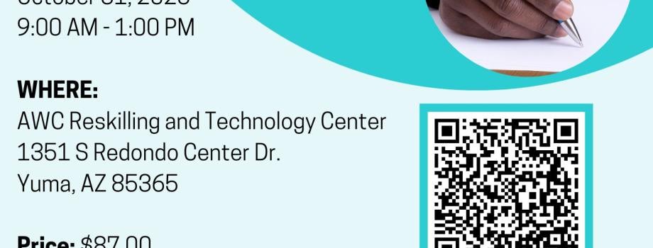 Join us for our Put it in Writing workshop on Oct 31. Scan the QR code to register.