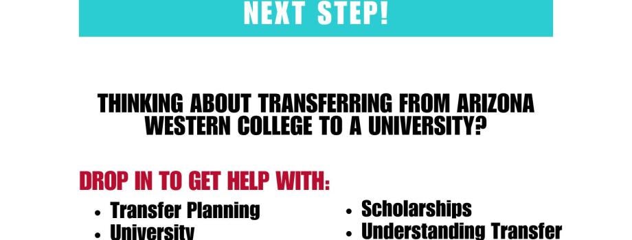 Transfer Thursdays Drop-In Assistance for Your Next Step!