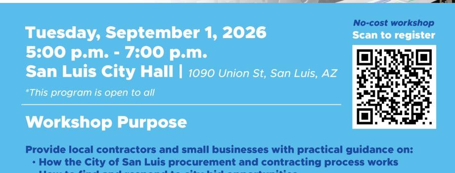 WORKSHOP; BUSINESS WITH THE CITY OF SAN LUIS FLYER; SEPTEMBER 1.jpg