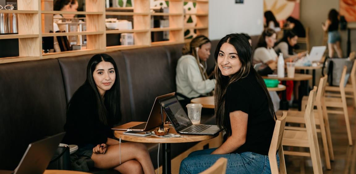 Students Sitting in Starbucks
