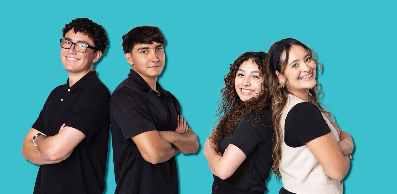 Four students pose for Yuma Transfer and Career Expo