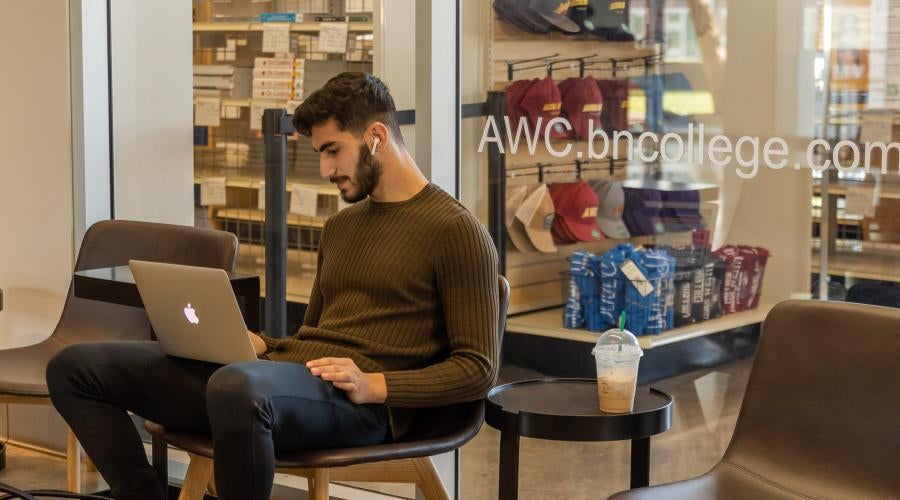 Student by Bookstore