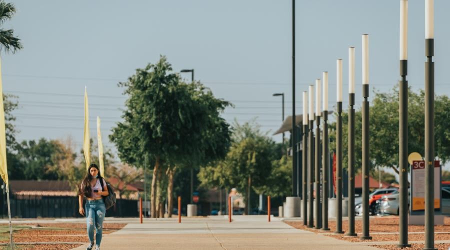 Student Walking on Yuma Campus