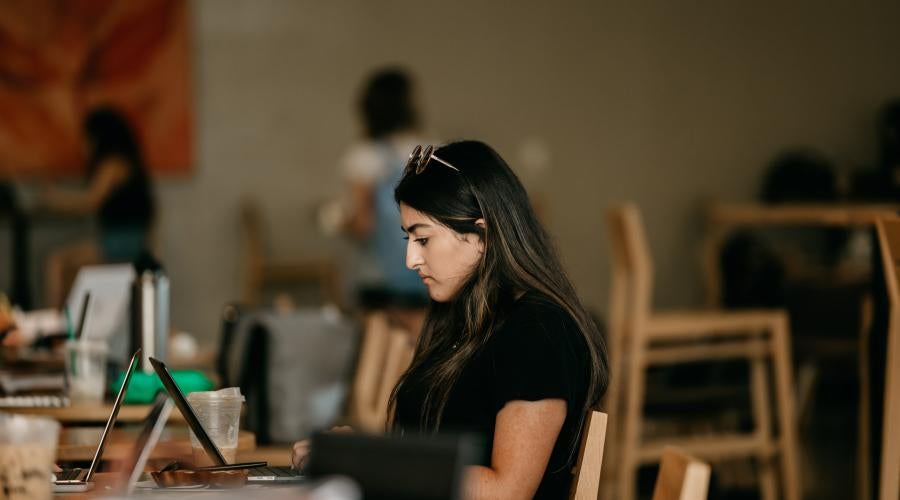 Student at Starbucks